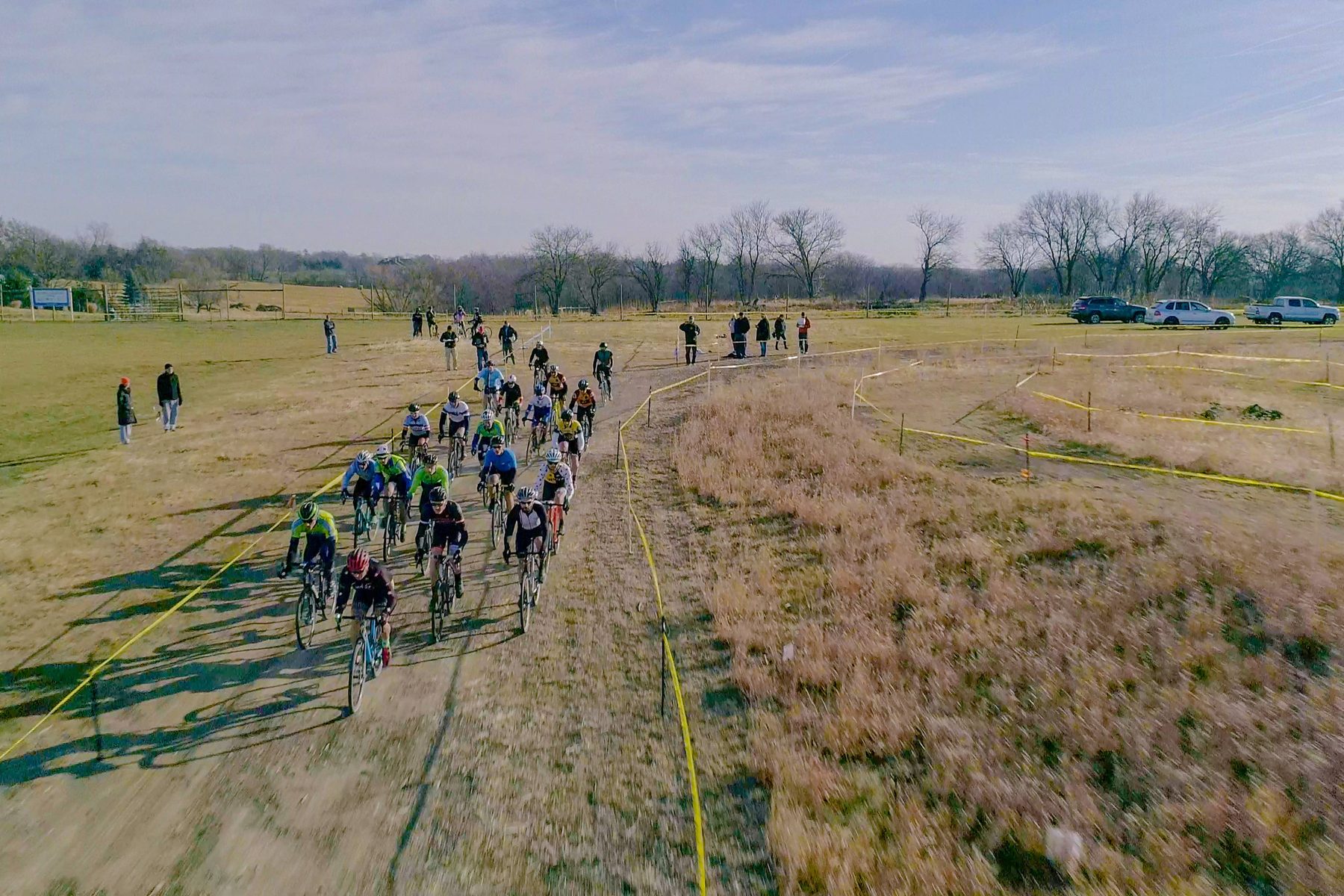 A cyclist on the cyclocross course