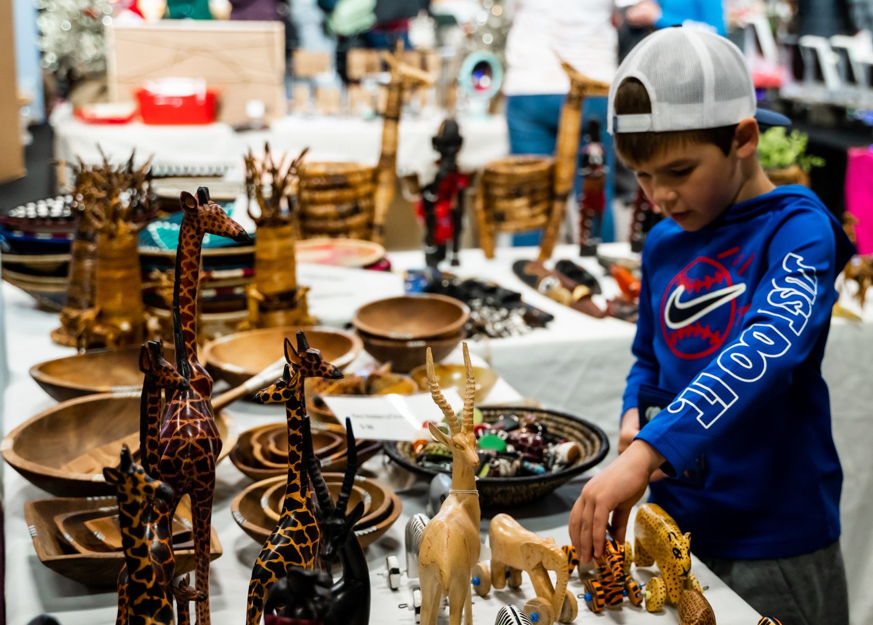 Vendors and shoppers at the Local Holiday Makers Market