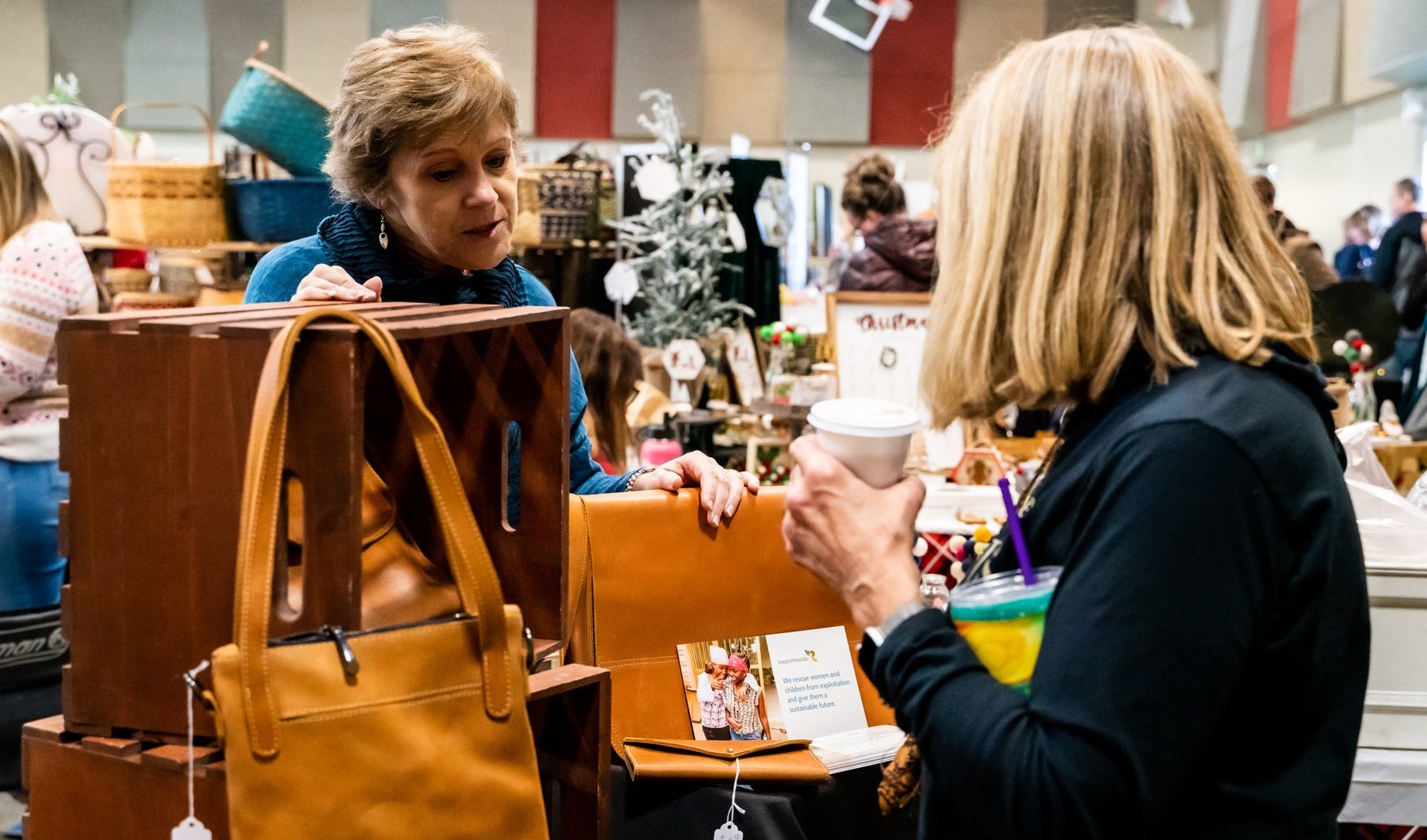 Vendors and shoppers at the Local Holiday Makers Market
