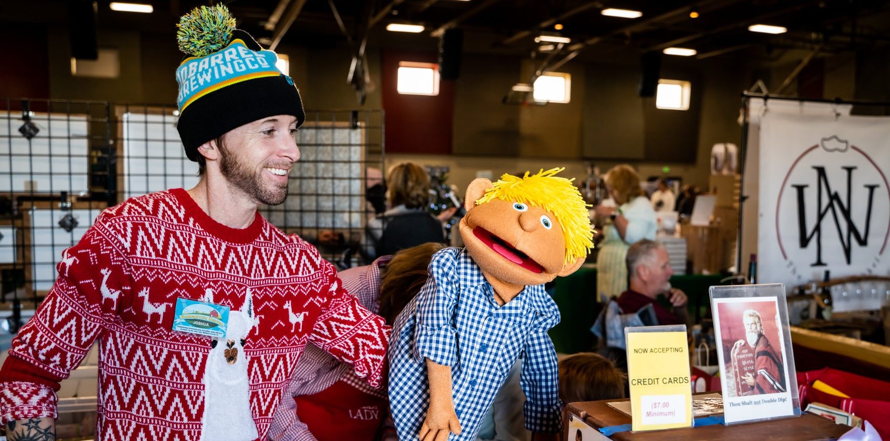 Vendors and shoppers at the Local Holiday Makers Market