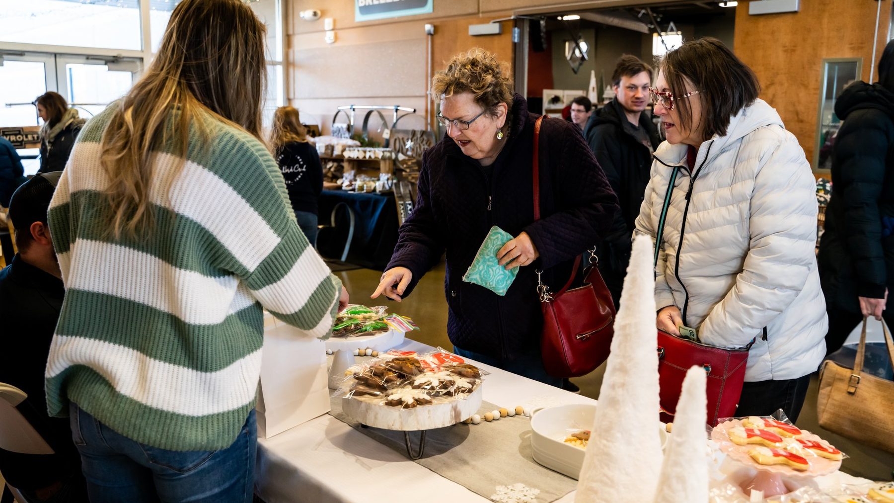 Vendors and shoppers at the Local Holiday Makers Market