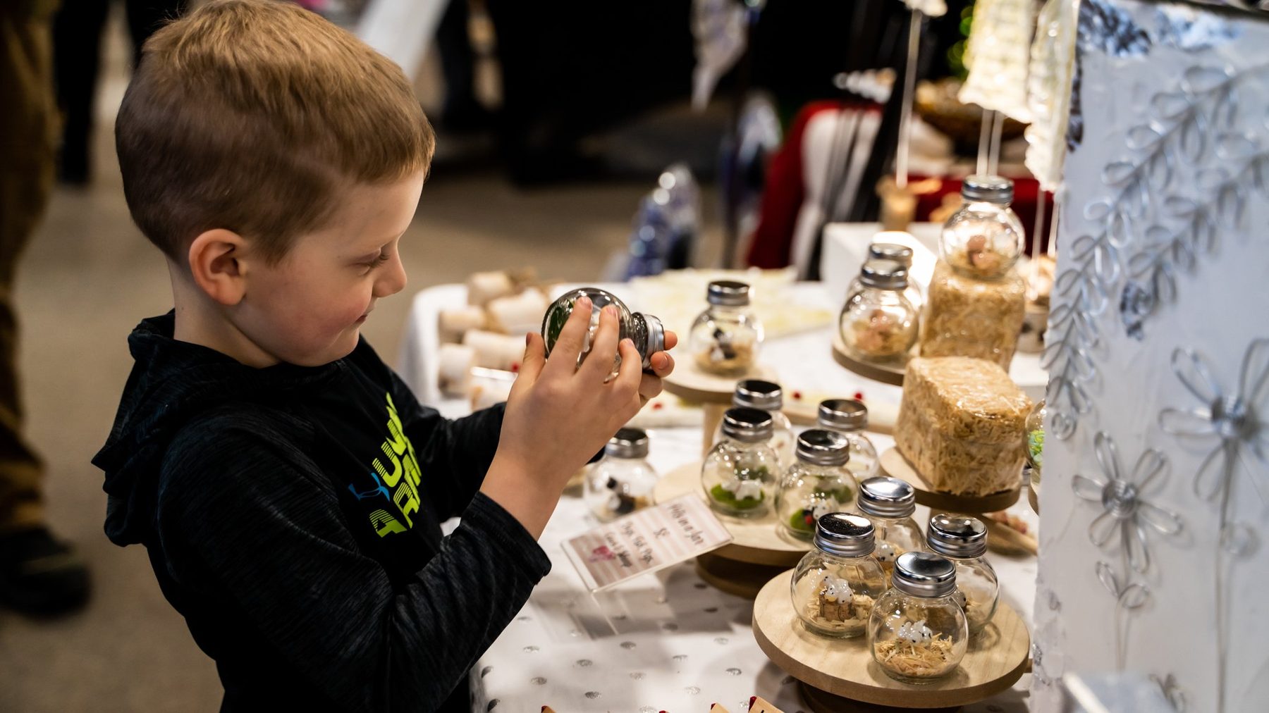 Vendors and shoppers at the Local Holiday Makers Market