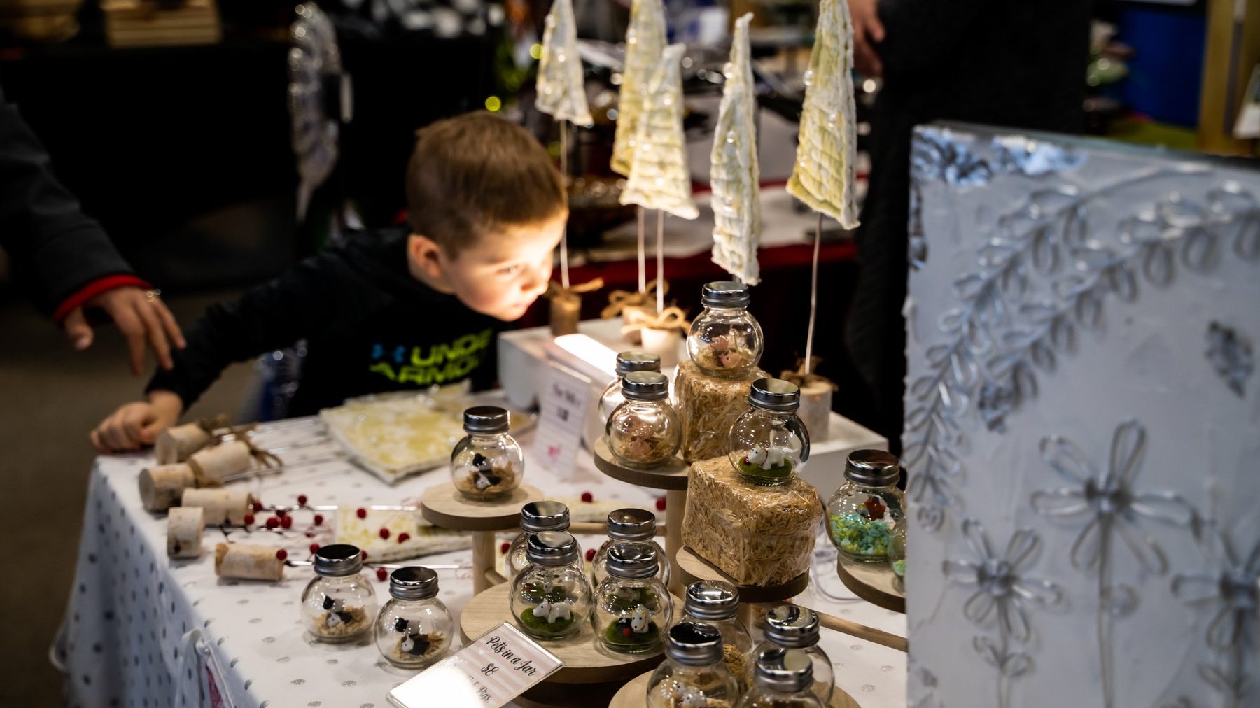 Vendors and shoppers at the Local Holiday Makers Market