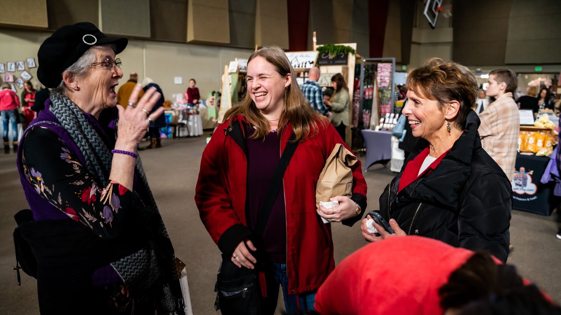 Vendors and shoppers at the Local Holiday Makers Market