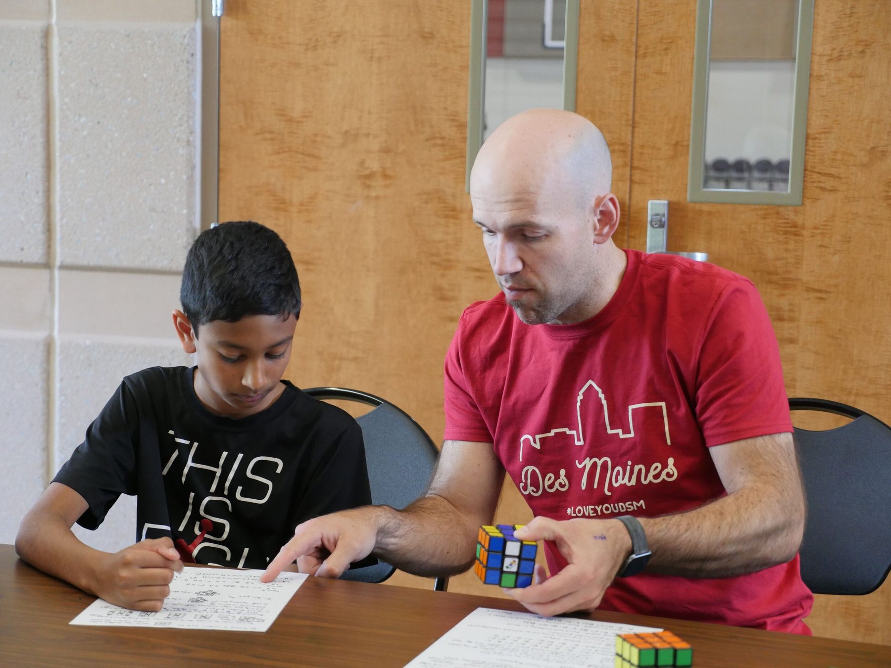 A volunteer working on a project